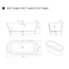 Solid Surface Resin Stone Flatbottom Freestanding Bathtub BS12