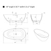 Solid Surface Resin Stone Flatbottom Freestanding Bathtub BS13