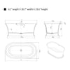 Solid Surface Resin Stone Flatbottom Freestanding Bathtub BS16