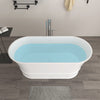 Freestanding Oval Soaking Stone Resin Bathtub with Overflow and Pop Up Drain BS19