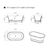 Freestanding Oval Soaking Stone Resin Bathtub with Overflow and Pop Up Drain BS19