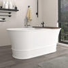 Freestanding Oval Soaking Stone Resin Bathtub with Overflow and Pop Up Drain BS19