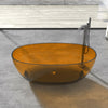 Freestanding Oval Soaking Stone Resin Bathtub with Pop Up Drain BS21