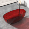 Freestanding Oval Soaking Stone Resin Bathtub with Pop Up Drain BS21