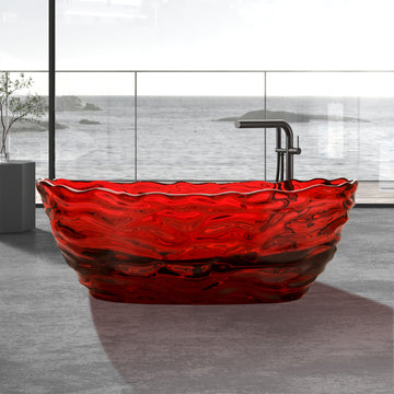 Freestanding Oval Soaking Stone Resin Bathtub with Pop Up Drain BS22