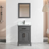 Bath Vanity with Engineered Marble Top with Basin and Mirror CVA