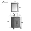 Bath Vanity with Engineered Marble Top with Basin and Mirror CVA