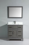 Bath Vanity with Engineered Marble Top with Basin and Mirror CVA