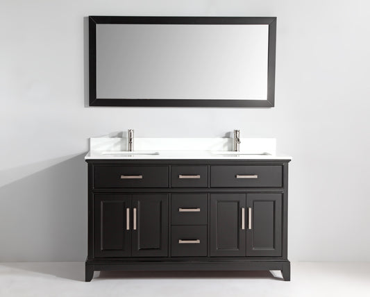 Bath Vanity with Engineered Marble Top with Basin and Mirror CVA DB