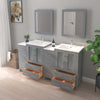 Bathroom Vanity with Ceramic Top and Mirror CVB24