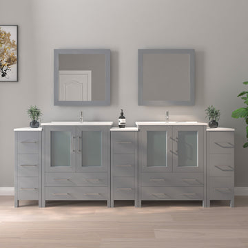 Bathroom Vanity with Basin Vanity Ceramic Top and Mirror CVB30