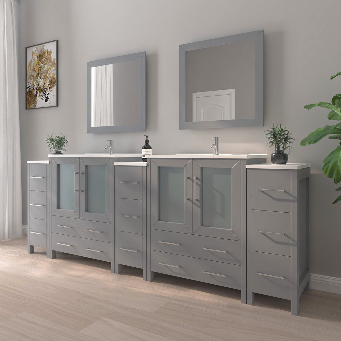 Bathroom Vanity with Basin Vanity Ceramic Top and Mirror CVB30