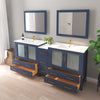 Bathroom Vanity with White Ceramic Top and Mirrors CVB36