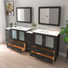 Bathroom Vanity with White Ceramic Top and Mirrors CVB36