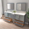 Bathroom Vanity with White Ceramic Top and Mirrors CVB36