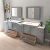 Bathroom Vanity with White Ceramic Top and Mirrors CVB36