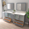 Bathroom Vanity with White Ceramic Top and Mirrors CVB36