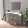 Bathroom Vanity with White Ceramic Top and Mirrors CVB36