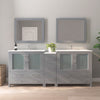 Bathroom Vanity with White Ceramic Top and Mirrors CVB36