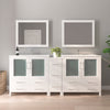 Bathroom Vanity with White Ceramic Top and Mirrors CVB36