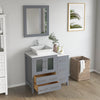 Bathroom Vanity with Basin Engineered Marble Top and Mirror CVC24