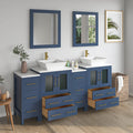 Bathroom Vanity with Basin Engineered Marble Top and Mirror CVC24