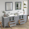 Bathroom Vanity with Basin Engineered Marble Top and Mirror CVC24