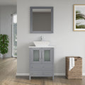 Bathroom Vanity with Basin Engineered Marble Top and Mirror CVC24