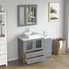 Bathroom Vanity with White Engineered Marble Top and Mirrors CVC30