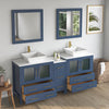 Bathroom Vanity with White Engineered Marble Top and Mirrors CVC30