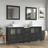 Bathroom Vanity with White Engineered Marble Top and Mirrors CVC30