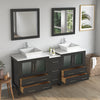 Bathroom Vanity with White Engineered Marble Top and Mirrors CVC30