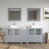 Bathroom Vanity with White Engineered Marble Top and Mirrors CVC30