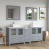 Bathroom Vanity with White Engineered Marble Top and Mirrors CVC30