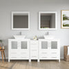 Bathroom Vanity with White Engineered Marble Top and Mirrors CVC30