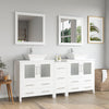 Bathroom Vanity with White Engineered Marble Top and Mirrors CVC30