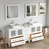 Bathroom Vanity with White Engineered Marble Top and Mirrors CVC30