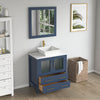 Bathroom Vanity with White Engineered Marble Top and Mirrors CVC30