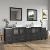 Bathroom Vanity with White Engineered Marble Top and Mirrors CVC30