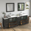 Bathroom Vanity with White Engineered Marble Top and Mirrors CVC30