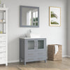 Bathroom Vanity with White Engineered Marble Top and Mirrors CVC30