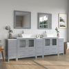 Bathroom Vanity with White Engineered Marble Top and Mirrors CVC30