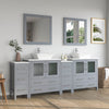 Bathroom Vanity with White Engineered Marble Top and Mirrors CVC30