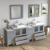 Bathroom Vanity with White Engineered Marble Top and Mirrors CVC30