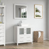 Bathroom Vanity with White Engineered Marble Top and Mirrors CVC30