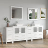 Bathroom Vanity with White Engineered Marble Top and Mirrors CVC30