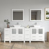 Bathroom Vanity with White Engineered Marble Top and Mirrors CVC30