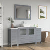 Bathroom Vanity with White Engineered Marble Top and Mirror CVC36