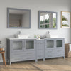 Bathroom Vanity with White Engineered Marble Top and Mirror CVC36