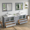 Bathroom Vanity with White Engineered Marble Top and Mirror CVC36